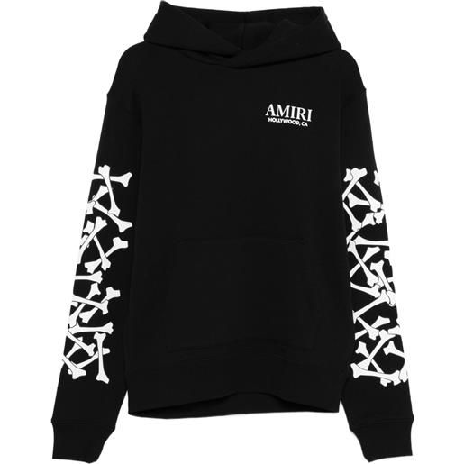 AMIRI felpa bones stacked con cappuccio - nero