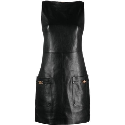 Versace abito corto con placca medusa - nero