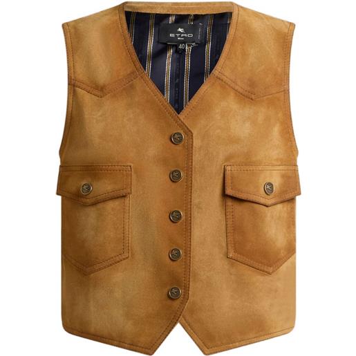 ETRO gilet con tasca - marrone