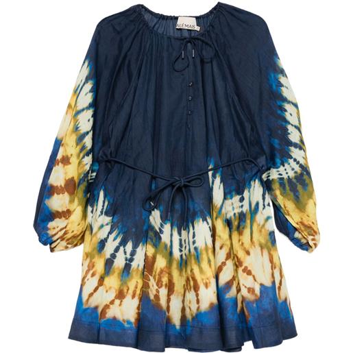 ALEMAIS abito corto martine con cintura - blu