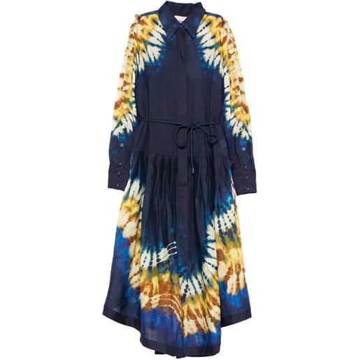 ALEMAIS abito lungo con fantasia tie dye - blu