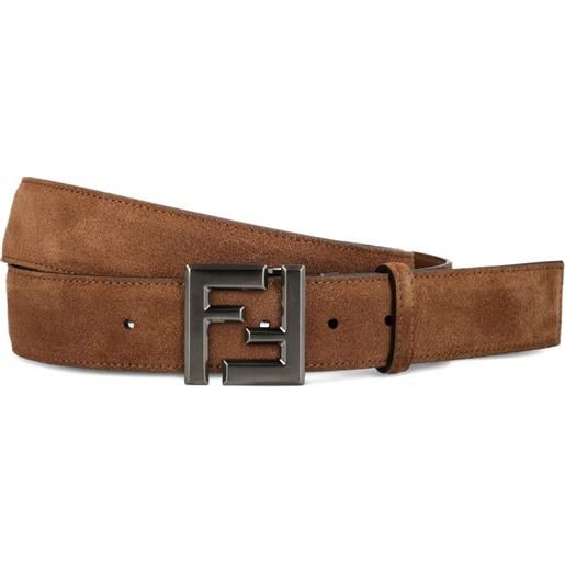 FENDI cintura squadrata ff - marrone