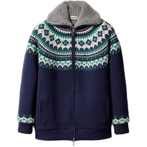 Miu Miu cardigan fair isle - blu