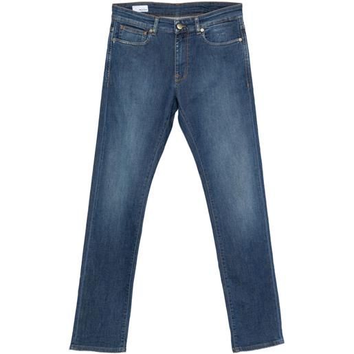 Incotex jeans con applicazione logo - blu
