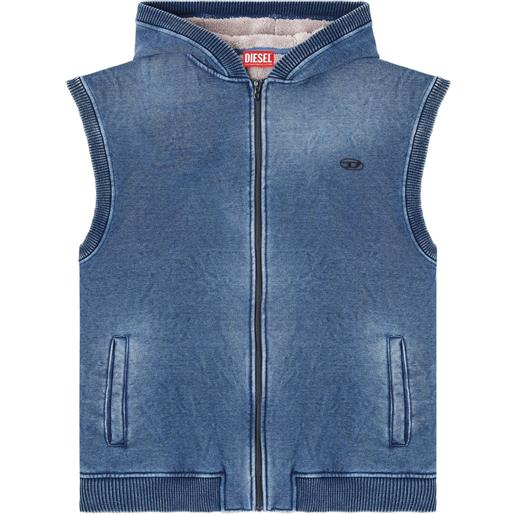 Diesel felpa s-hakel con zip - blu
