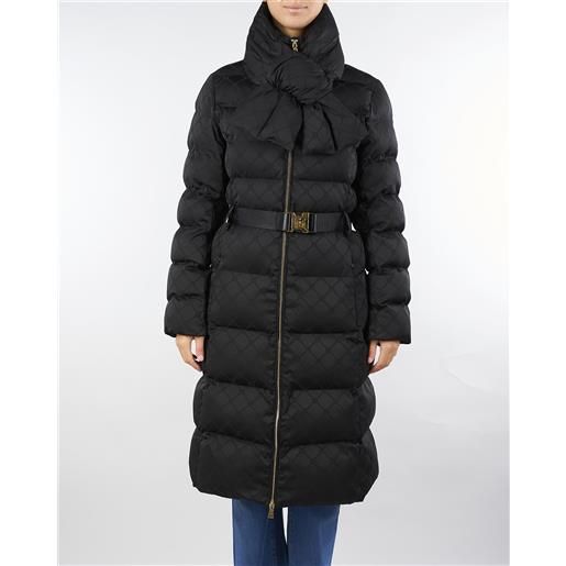 ELISABETTA FRANCHI piumino nero in tessuto vela jacquard
