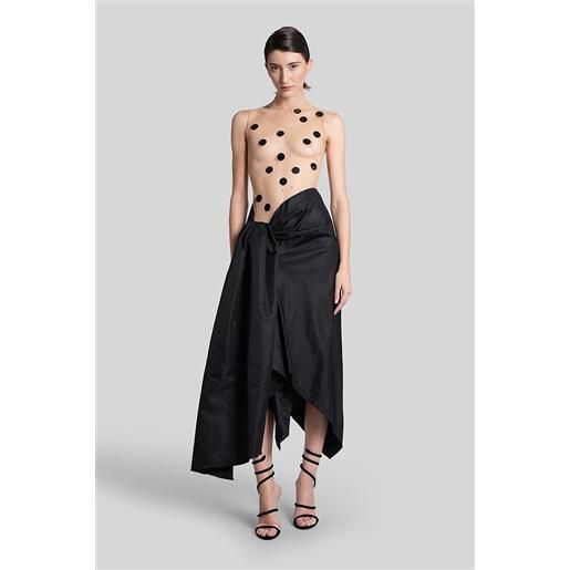 David Koma abito lungo in poliammide nera