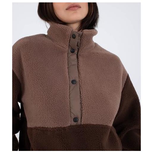 Hurley donna giacca comfort high pile, cioccolato, xs