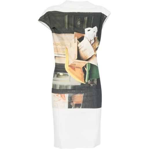 Issey Miyake abito street view con stampa - bianco