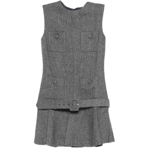 Self-Portrait abito corto con fibbia - grigio
