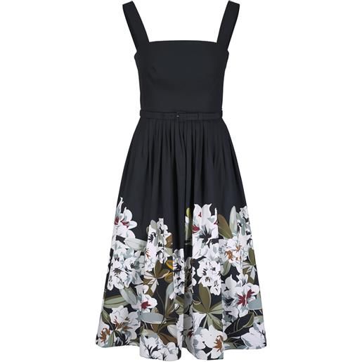 Adam Lippes abito midi a fiori con cintura - nero