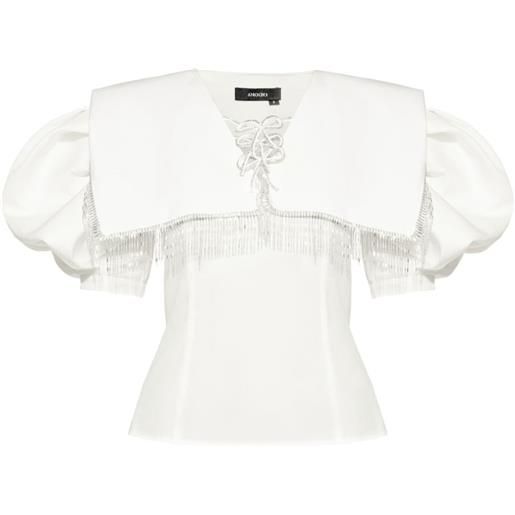 ANOUKI blusa con decorazione - bianco
