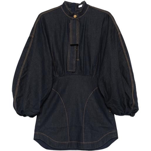 ZIMMERMANN abito corto denim - blu