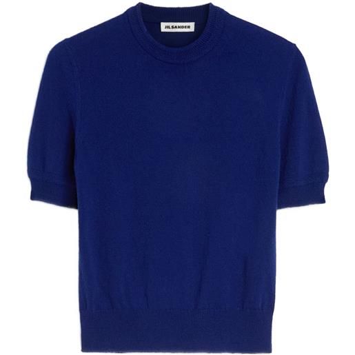 Jil Sander t-shirt in maglia - blu