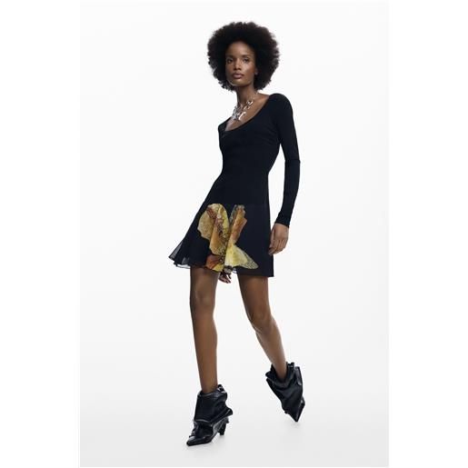 Desigual, abito slim orchidea, donna, nero, l