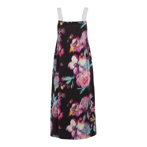 DEHA - vestito lungo allover satin dress in viscosa, nero (m)