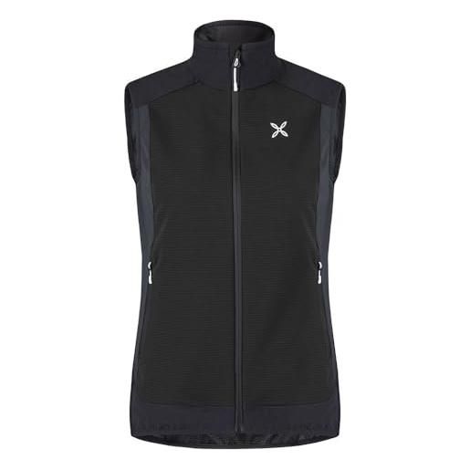 MONTURA premium wind vest woman piumino a gilet, black/turquoise, s donna