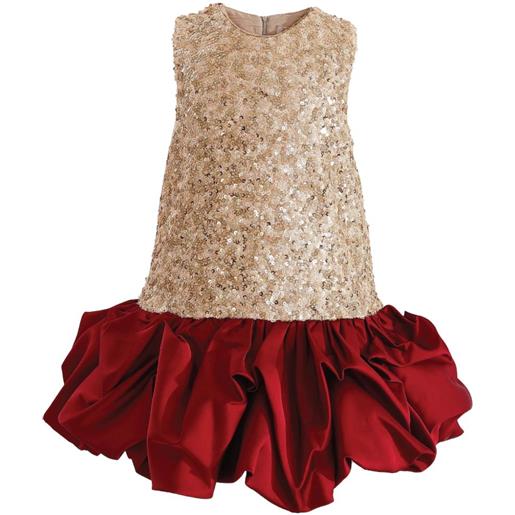 Zukmuk Abito Di Natale Per Bambina – Vestito Elegante Con Maniche Lunghe E Paillettes, Rosso, Taglia 2-3 Anni