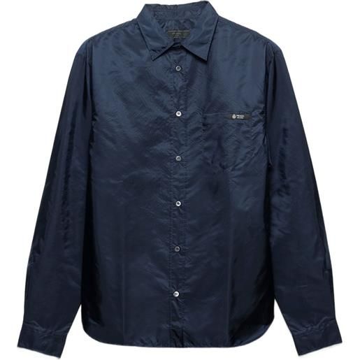 Prada camicia con logo - blu