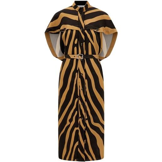 Ferragamo abito corto con bottoni e cintura - marrone