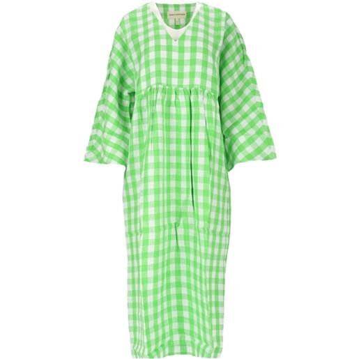 Mara Hoffman abito midi a quadri - verde