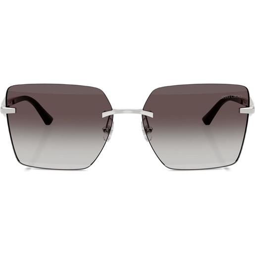 Jimmy Choo Eyewear occhiali da sole squadrati con montatura a giorno - argento