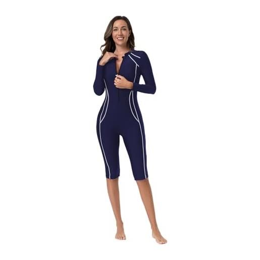 MISSMAO Costume Intero Maniche Lunghe Con Zip - Muta Da Surf E Piscina Donna - 3