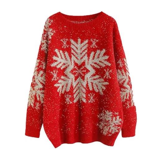 UNeedVog maglione natalizio femminile luccicante maglione natalizio di grandi maglioni di grandi dimensioni