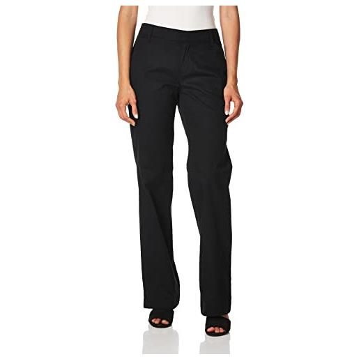 Dickies - fp321 pantaloni da donna in twill elasticizzato dritto, taglia: 6, colore: nero, nero, 34