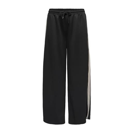 ONLY onlasta wide stripe pants swt - pantaloni classici da donna, nero, s