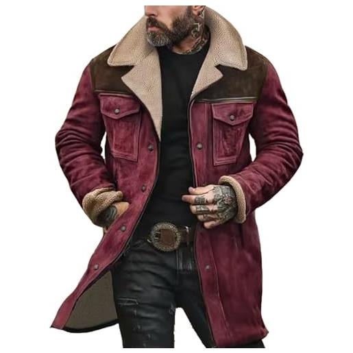 Cappotto Uomo In Vera Pelle Di Bufalo Media Lunghezza | Giacca Classica Con Bottoni, Colore Nero O Marrone, Vestibilità Regular - 3