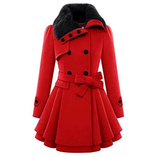 WHZXYDN cappotto di lana lungo e sottile da donna nuovo cappotto di lana a doppio petto trench coat donna