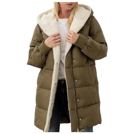 Generic cappotti invernali per le donne uk foderato in pile piumino imbottito spesso piumini per le donne con cappuccio leggero slim fit giacca trapuntata con tasche inverno caldo capispalla cappotto plus