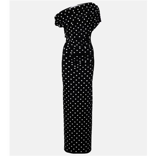 Self-Portrait abito lungo asimmetrico a pois