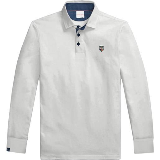 Scuola nautica italiana - polo manica lunga in cotone piqué uomo 158850 off white
