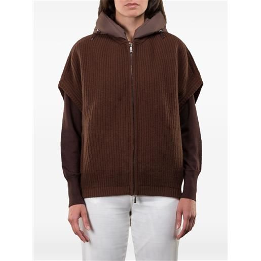 Moorer mantella amida con cappuccio - marrone