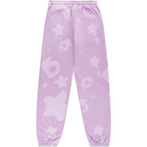 SP5DER pantaloni sportivi con stampa - viola