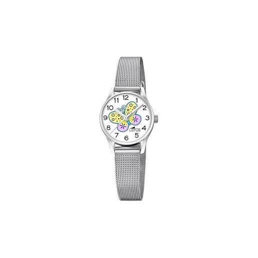 LOTUS orologio bambina analogico in acciaio inossidabile 316l argento - movimento al quarzo - orologio bambini - vetro alta resistenza 18571/k - con bracciale regalo - junior collection