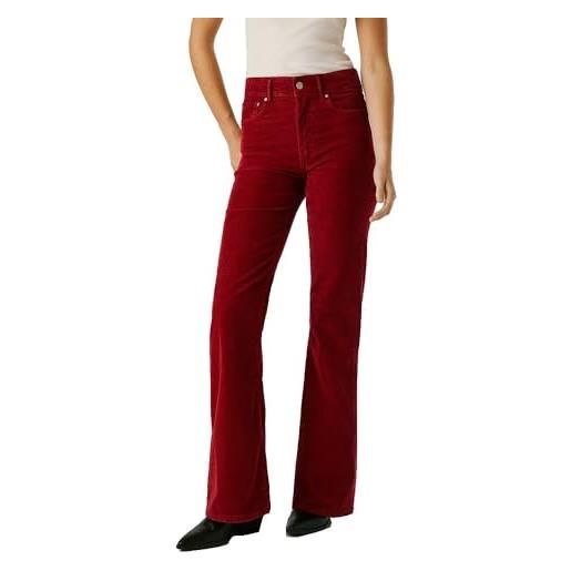 Pepe Jeans high waist flare willa corduroy pantaloni, blu (dulwich blue), 33w x 32l donna