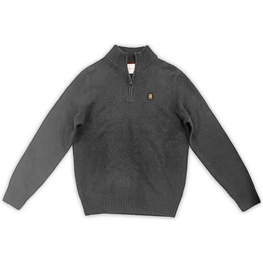 Scuola nautica italiana - maglione con zip in lambswool uomo 153120 antracite