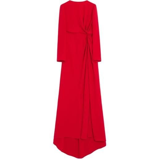 Valentino Garavani abito cady couture lungo con ruches - rosso