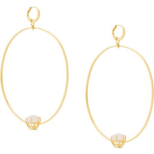 Engelsrufer Orecchini da donna a forma di ali e Moonlight bicolore, in argento Sterling, con zirconi e pietra di luna, chiusura a incastro, senza nichel, 7,5 mm, 4,5, Argento sterling, Pietra