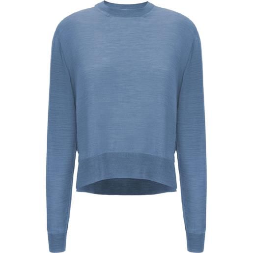 Jil Sander top in maglia effetto mélange - blu