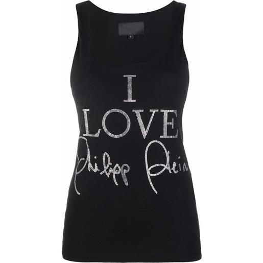 Philipp Plein top con decorazione - nero