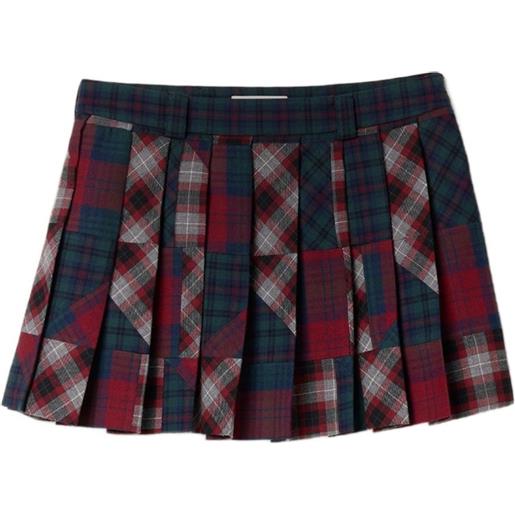 Miu Miu minigonna con design patchwork e pieghe - rosso