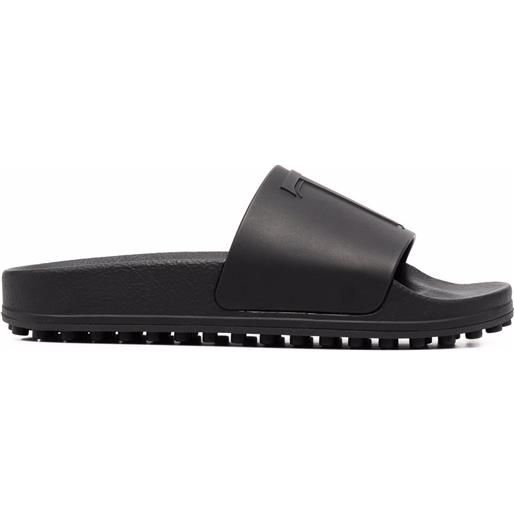 Tod's sandali slides con logo goffrato - nero