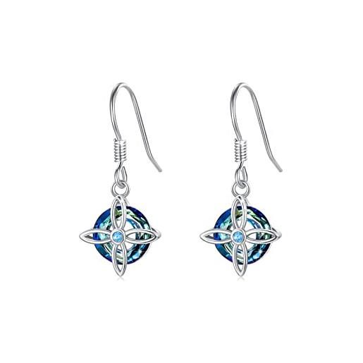 Orecchini/gancio/pendenti/lucidati in argento sterling massiccio 925 NODO CELTICO - Italia