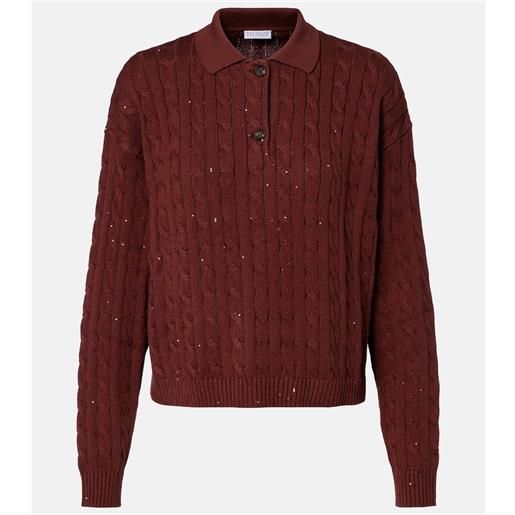 Brunello Cucinelli polo in misto cotone a trecce