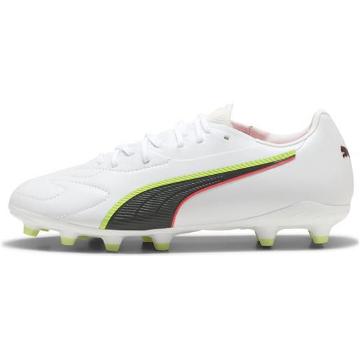 PUMA scarpe da calcio king 20 match fg/ag per ragazzi, scarpe, bianco, 29