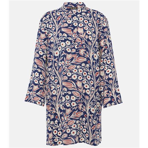 Loro Piana tunica in seta con stampa floreale